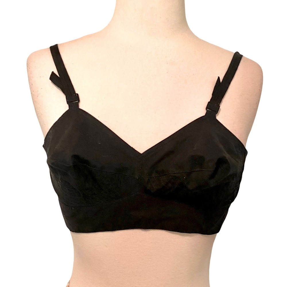 1950’s Iconic Cotton Bullet Bra in Black, by Exquisite Form, Deadstock, Small
